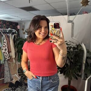 Daily Practice Crew Neck Short Sleeve Ribbed Fitted Tee